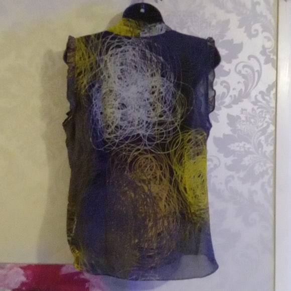 Chic Multicolor Sheer Women's Blouse - Picture 3 of 5